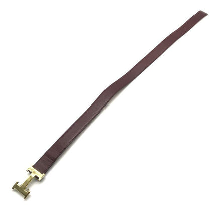 Hermes H Buckle Logo Leather Belt Suit Bordeaux — view 2