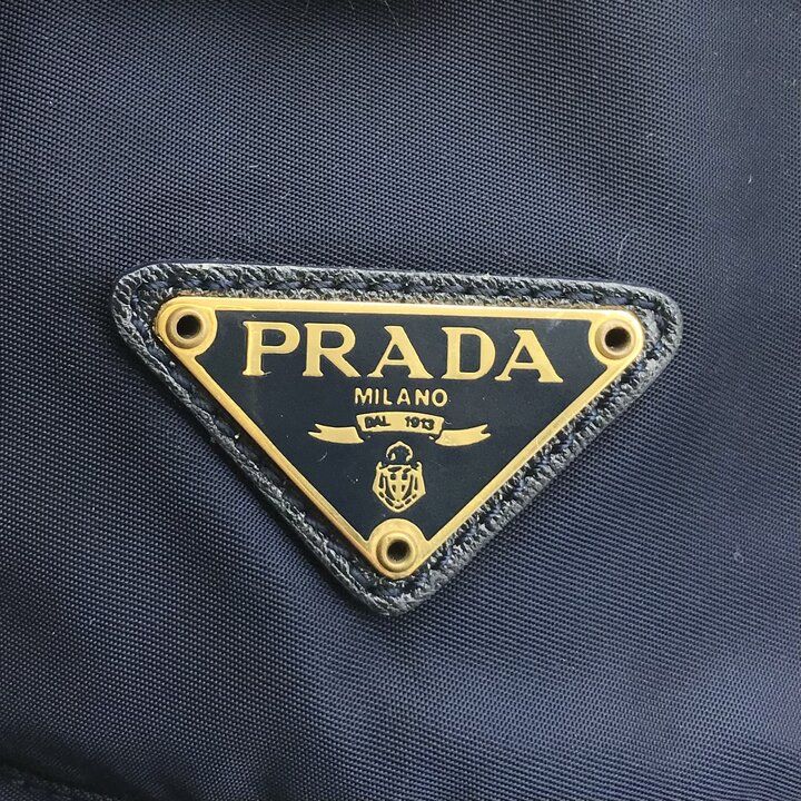 Prada Nylon Quilted Chain Shoulder Tote Bag Navy — view 8
