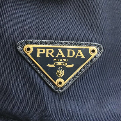 Prada Nylon Quilted Chain Shoulder Tote Bag Navy — view 8