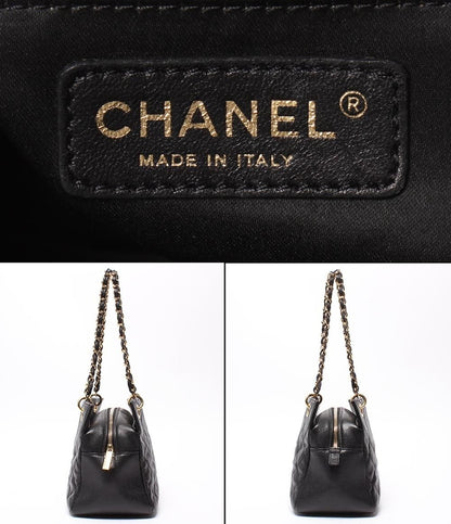 Chanel Chain Shoulder Bag Gold Quilted Caviar Leather Petit Timeless — view 4
