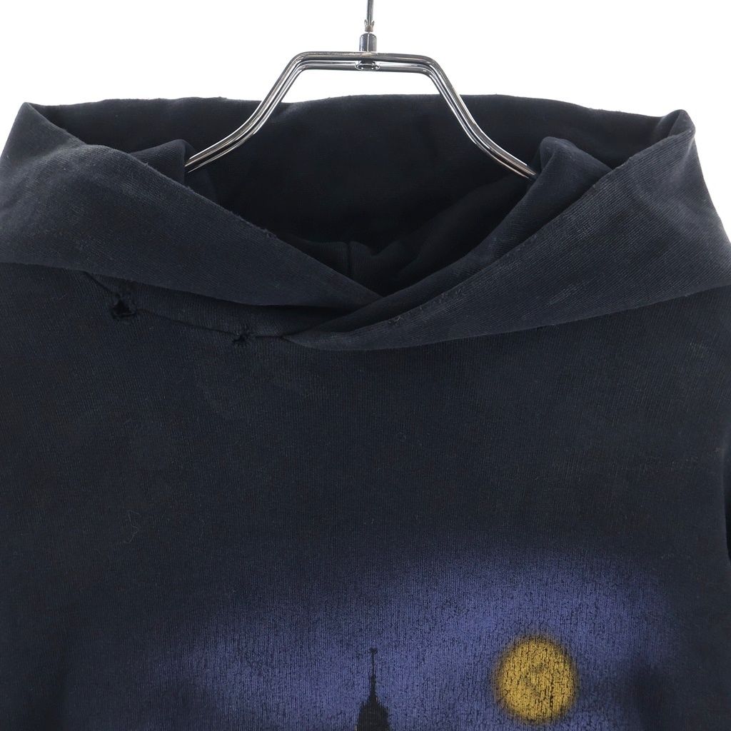 Balenciaga Paris Moon Pari Distressed Oversizepullover Hoodie Black — view 3