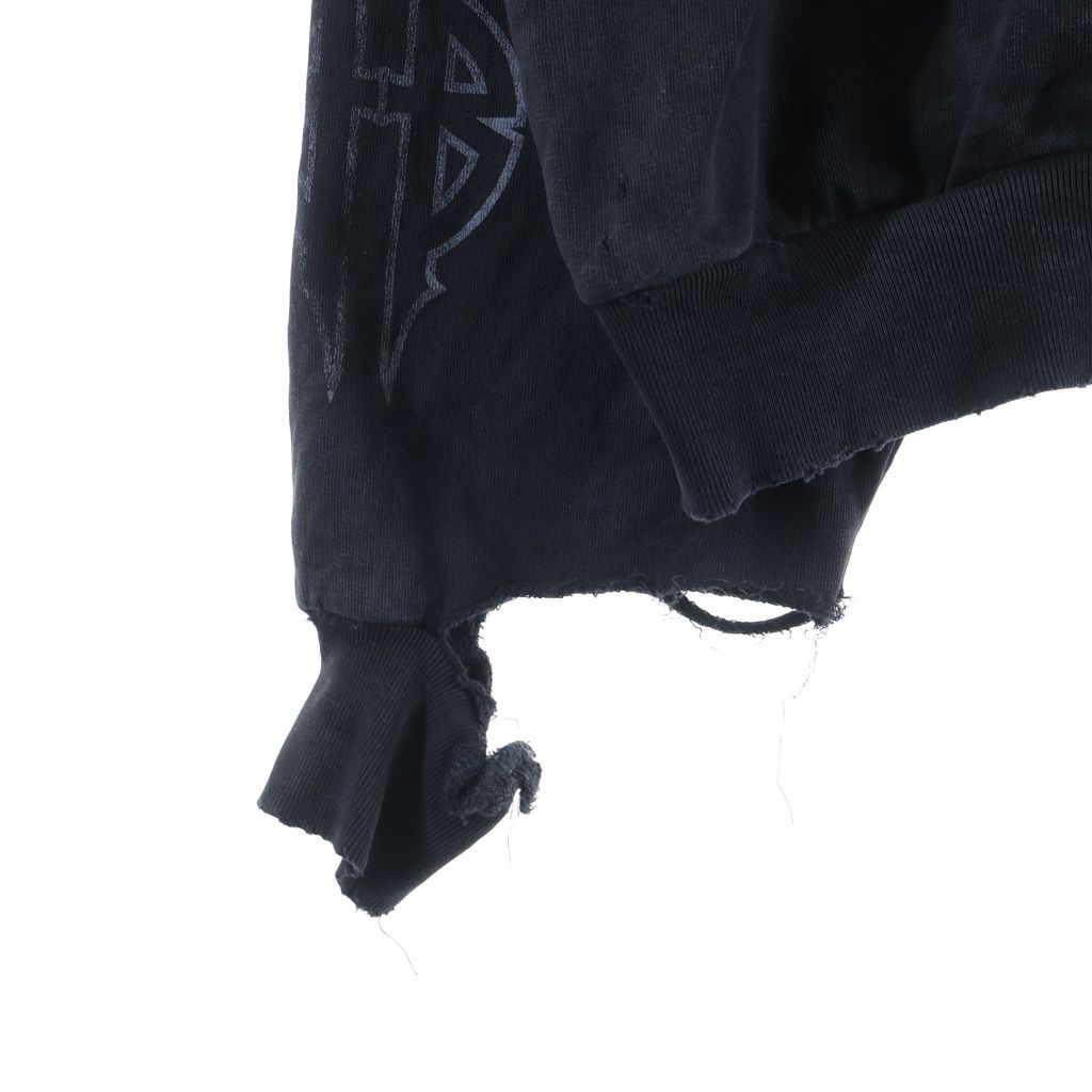 Balenciaga Paris Moon Pari Distressed Oversizepullover Hoodie Black — view 5