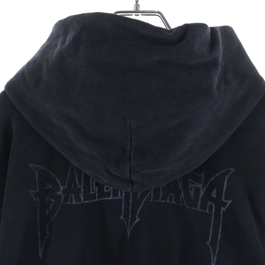 Balenciaga Paris Moon Pari Distressed Oversizepullover Hoodie Black — view 4