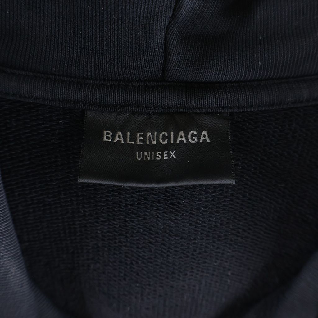 Balenciaga Paris Moon Pari Distressed Oversizepullover Hoodie Black — view 6
