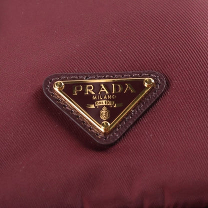 Prada Re-Nylon Triangle Logo Drawstring Pouch Mini Bag Bordeaux Wine — view 6