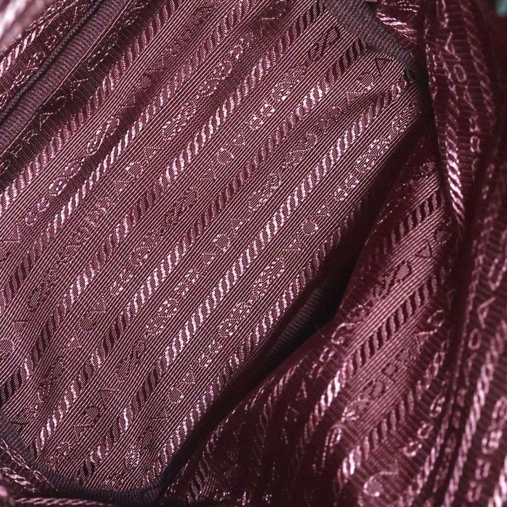 Prada Re-Nylon Triangle Logo Drawstring Pouch Mini Bag Bordeaux Wine — view 8