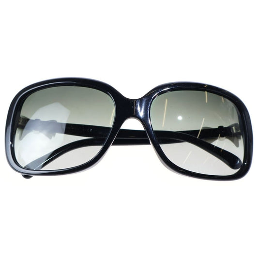 Chanel CC Logo Ribbon Motif Square Frame Sunglasses Eyewear 60 17 Black
