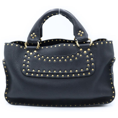 Celine Studded Design Boogie Bag Handbag Black Leather Gold — view 2
