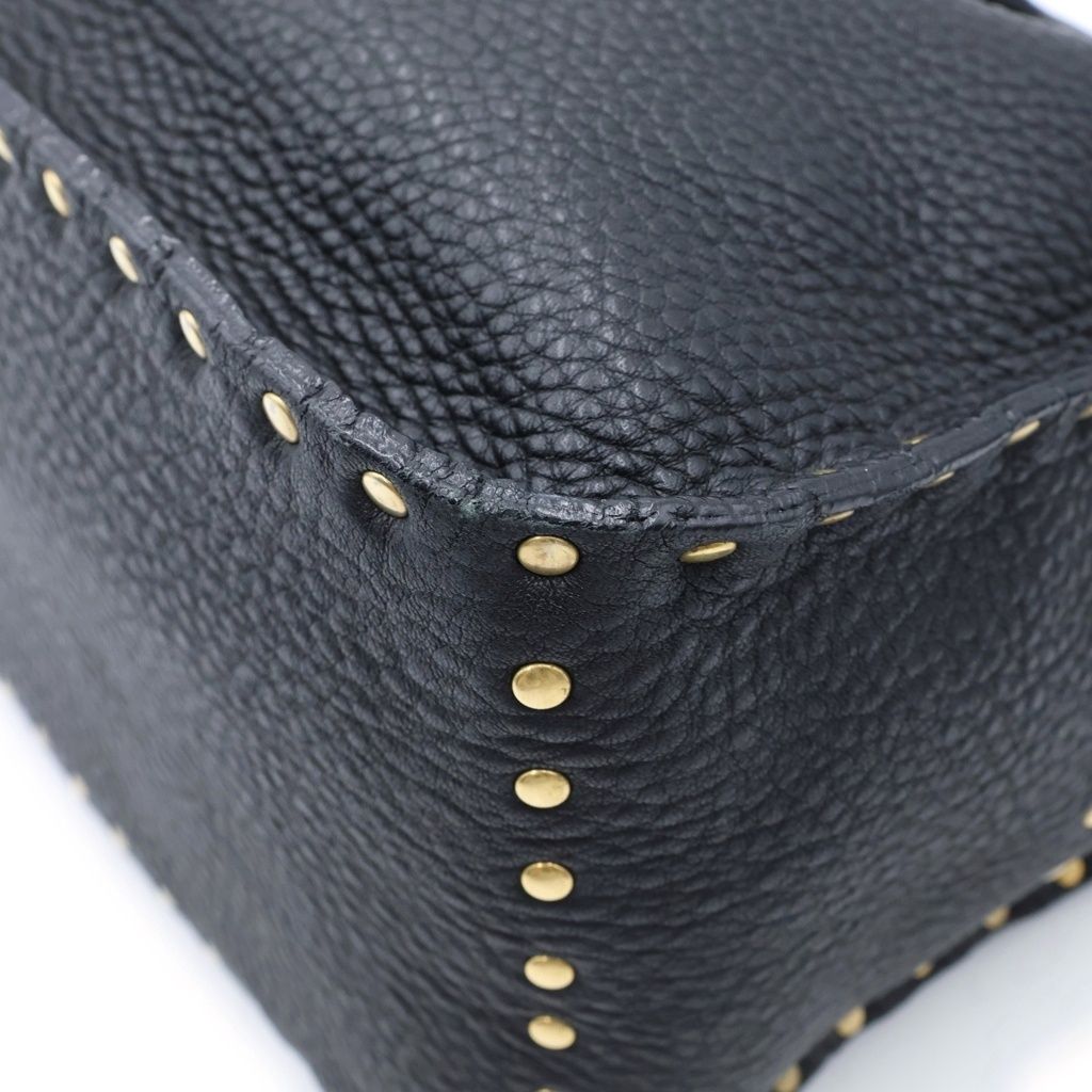 Celine Studded Design Boogie Bag Handbag Black Leather Gold — view 5