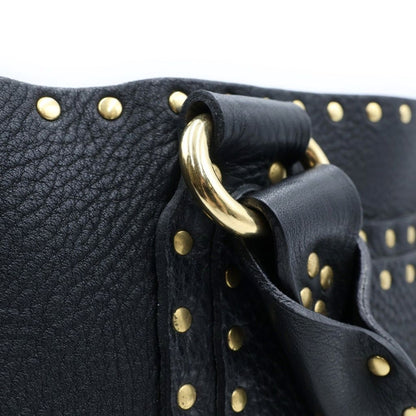Celine Studded Design Boogie Bag Handbag Black Leather Gold — view 7