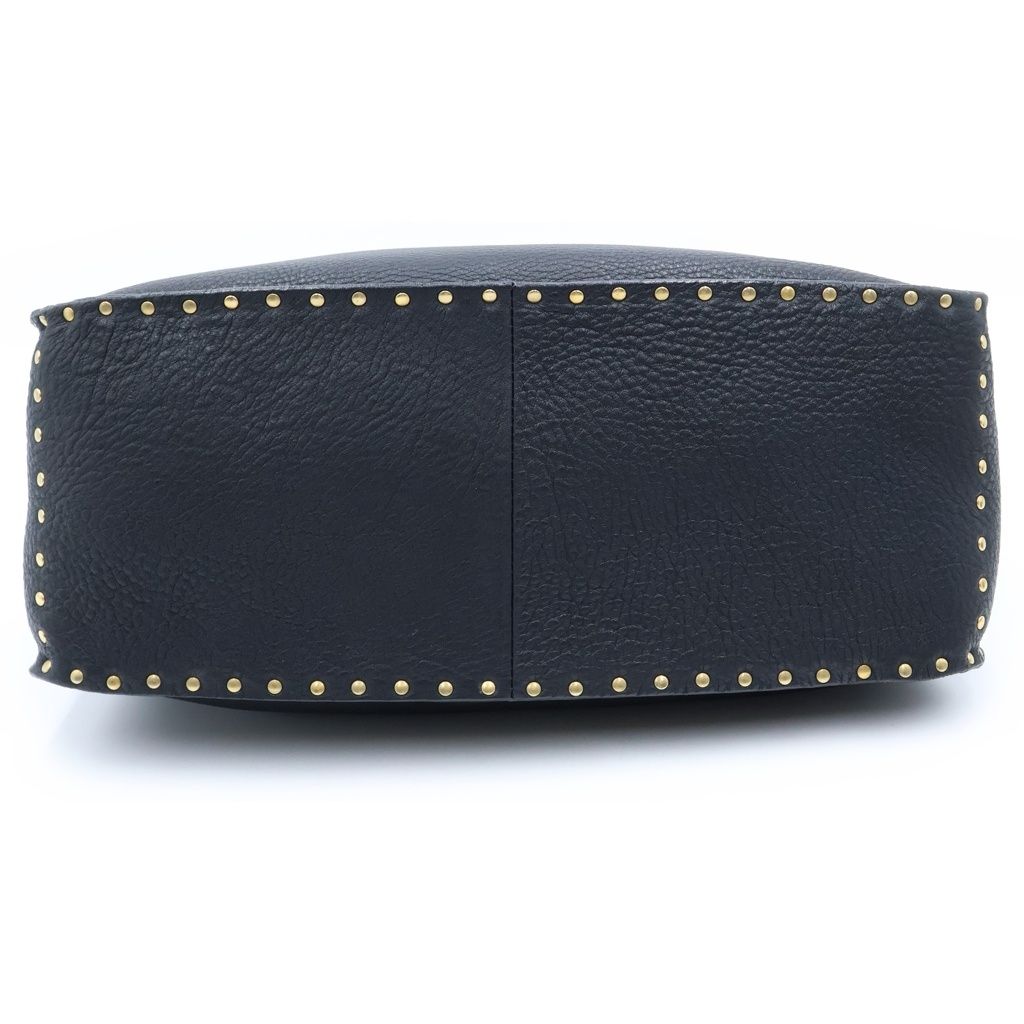 Celine Studded Design Boogie Bag Handbag Black Leather Gold — view 4