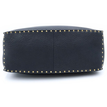 Celine Studded Design Boogie Bag Handbag Black Leather Gold — view 4