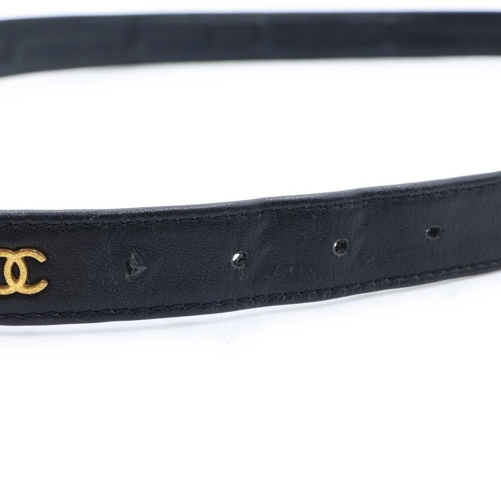 Chanel CC Logo Chain Buckle Belt Gold Black — view 4