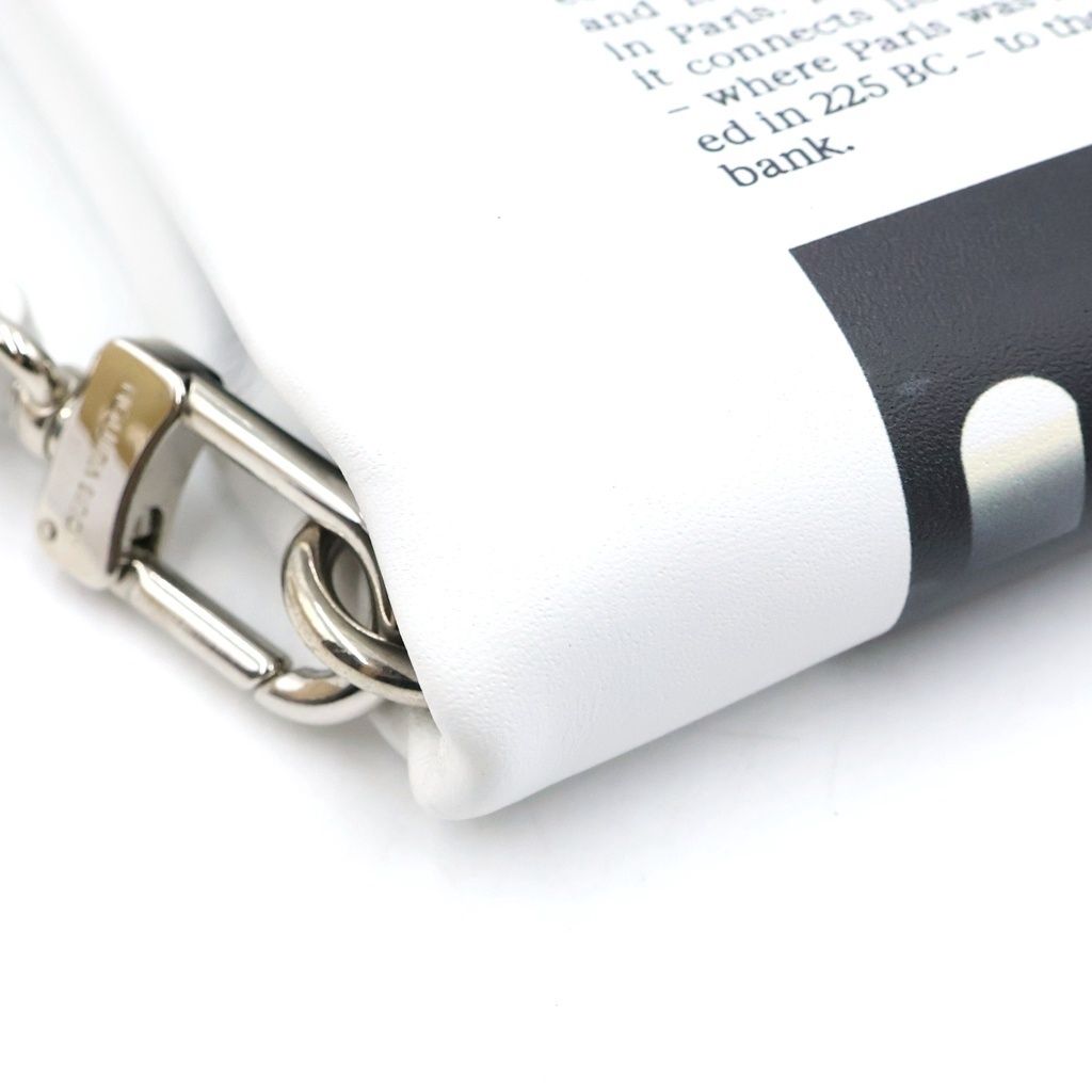 Louis Vuitton Newspaper Clutch White Leather Silver — view 5
