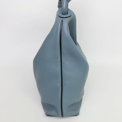 Loewe Flamenco Knot Hobo Shoulder Bag Leather Blue Vintage — view 5