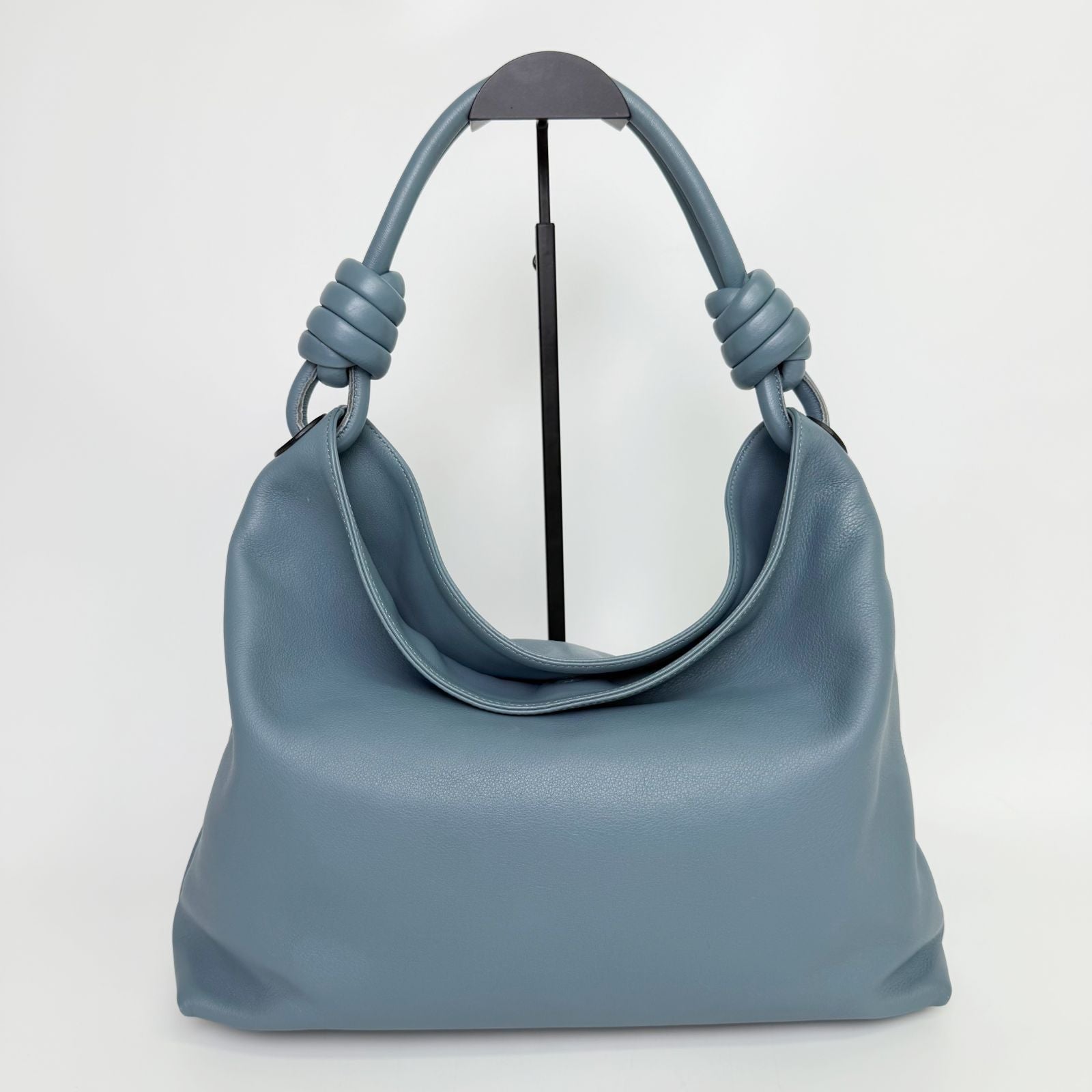 Loewe Flamenco Knot Hobo Shoulder Bag Leather Blue Vintage — view 4