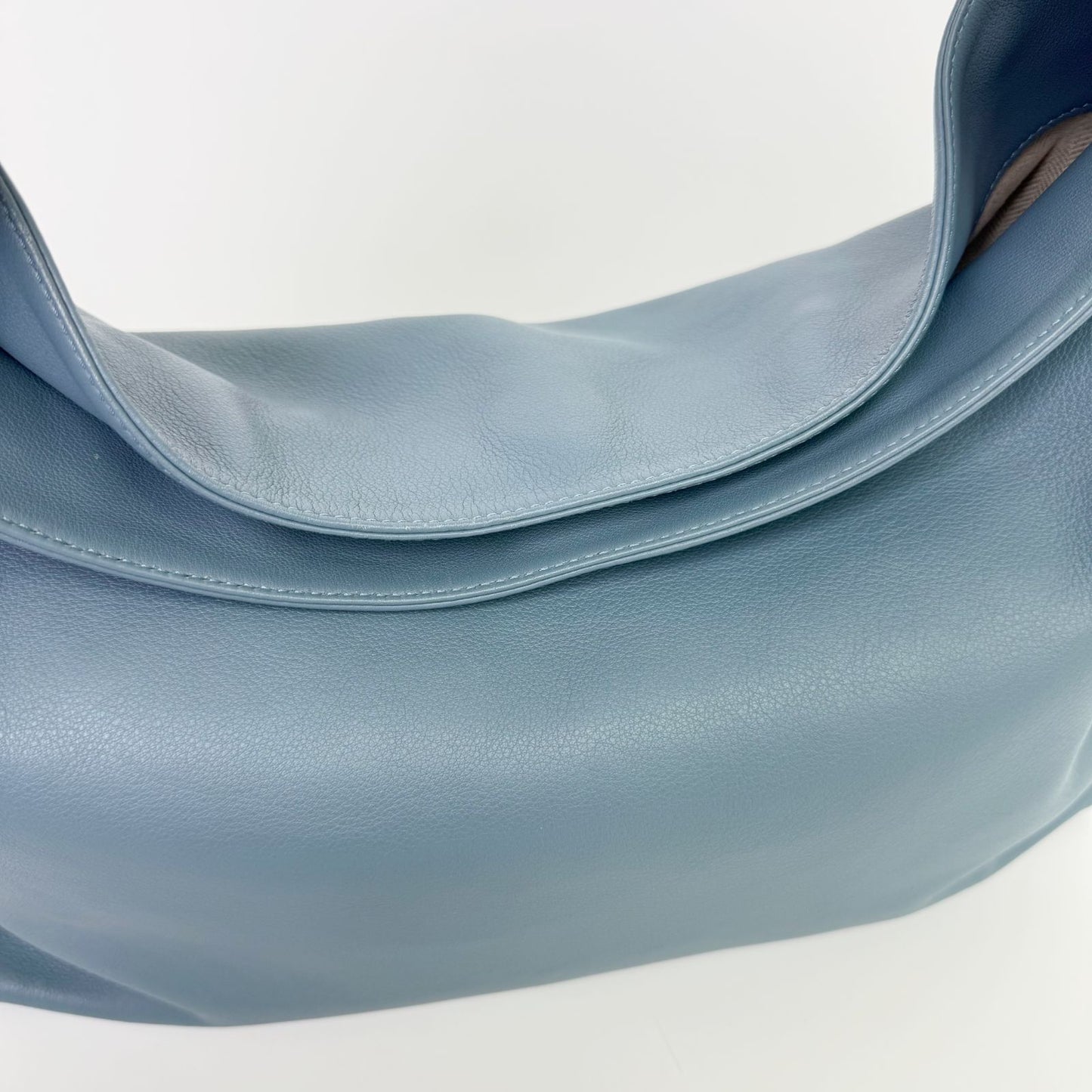 Loewe Flamenco Knot Hobo Shoulder Bag Leather Blue Vintage — view 7