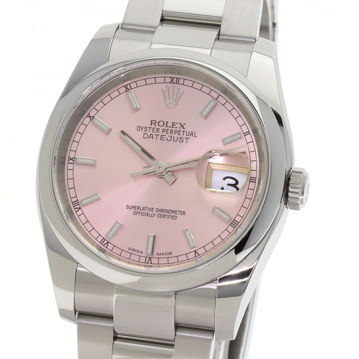 Rolex Datejust Pink Bar Watch SS — view 3