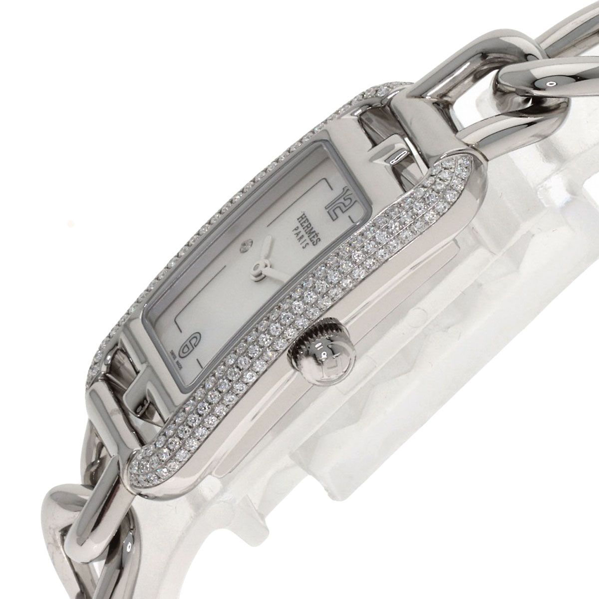 Hermes Nantucket Diamond Watch SS — view 5