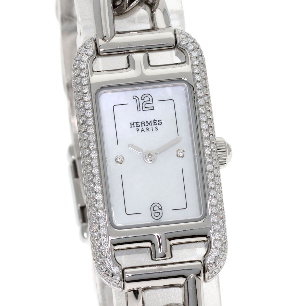 Hermes Nantucket Diamond Watch SS — view 4