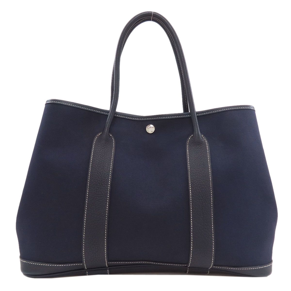 Hermes Garden Party PM Silver Handbag Toile Officier