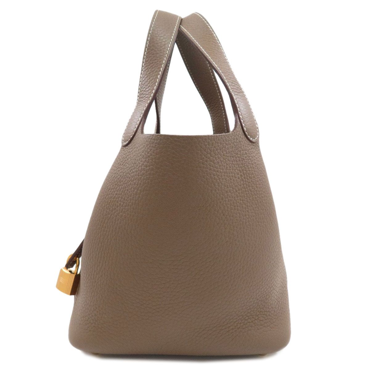 Hermes Picotin Lock PM Etaupe Gold Handbag Taurillon — view 3
