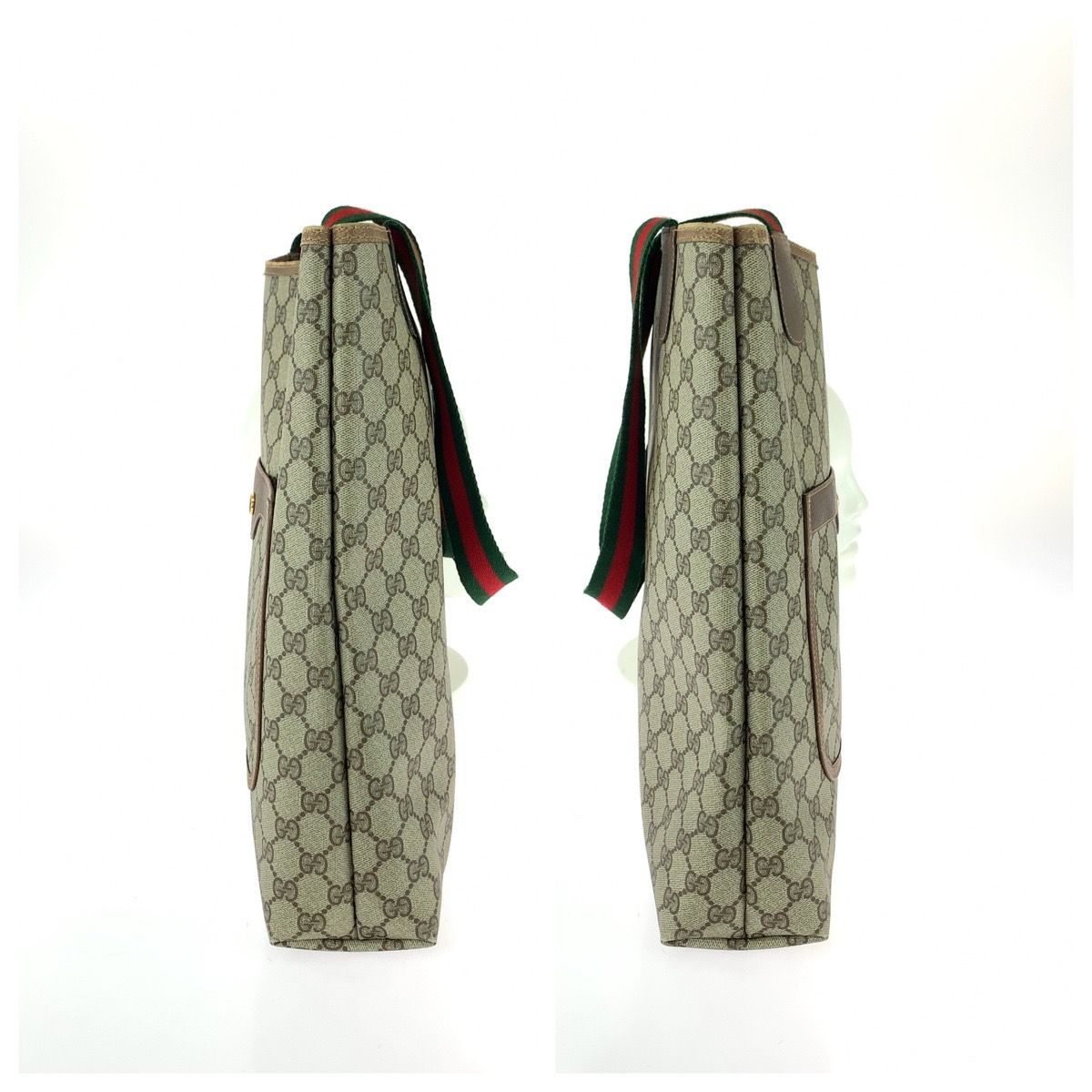 Gucci Vintage Sherry Line Beige Brown GG Supreme Canvas Tote Shoulder Bag — view 8