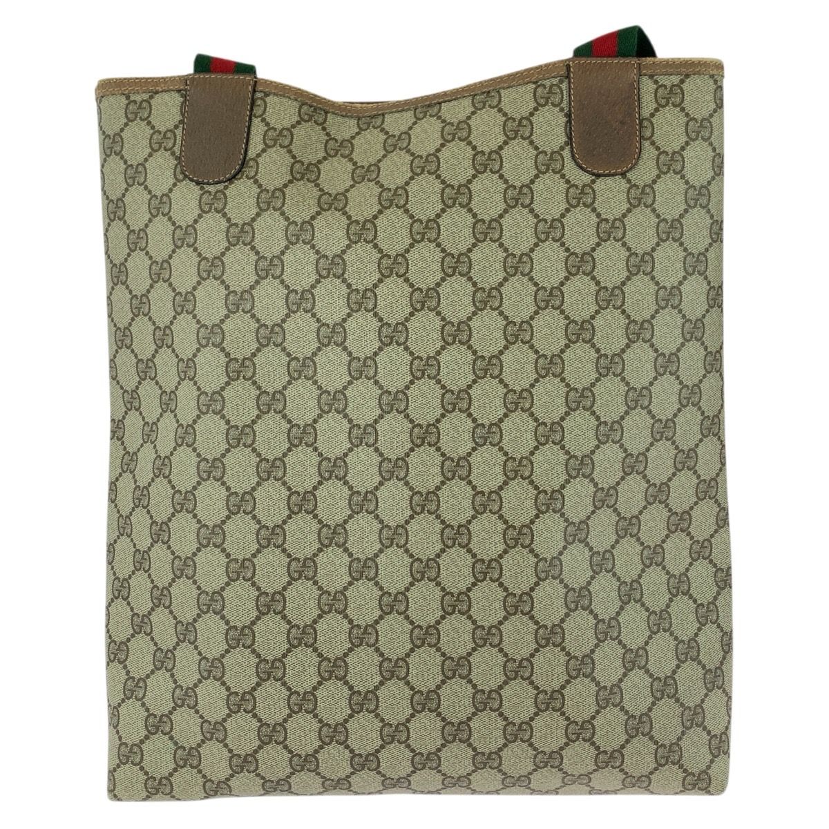 Gucci Vintage Sherry Line Beige Brown GG Supreme Canvas Tote Shoulder Bag — view 2