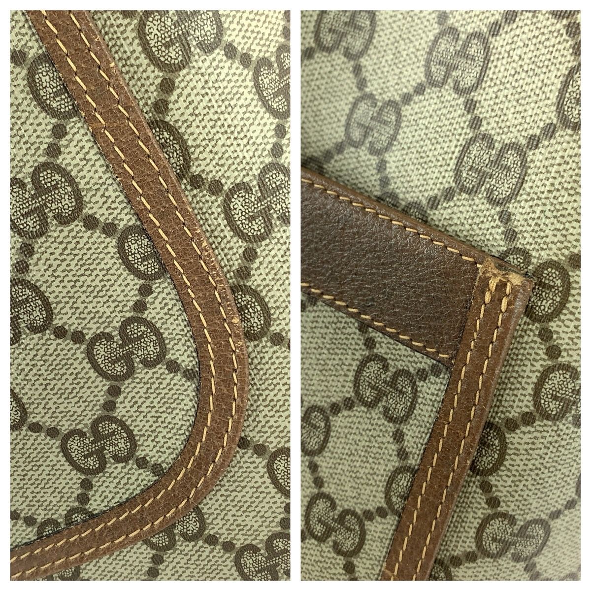 Gucci Vintage Sherry Line Beige Brown GG Supreme Canvas Tote Shoulder Bag — view 5