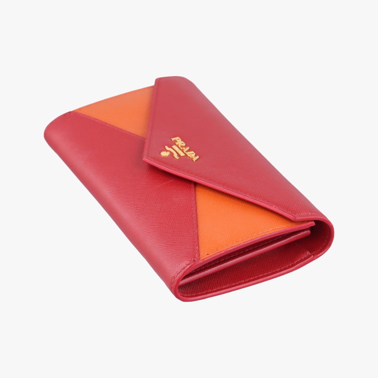 Prada Envelope Red Orange Saffiano Leather — view 4
