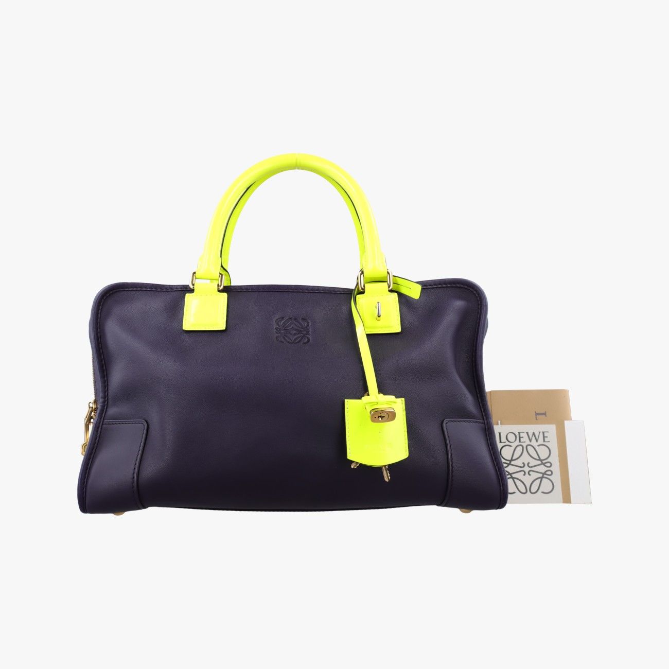 Loewe Amazona 36 Purple Fluorescent Yellow Leather