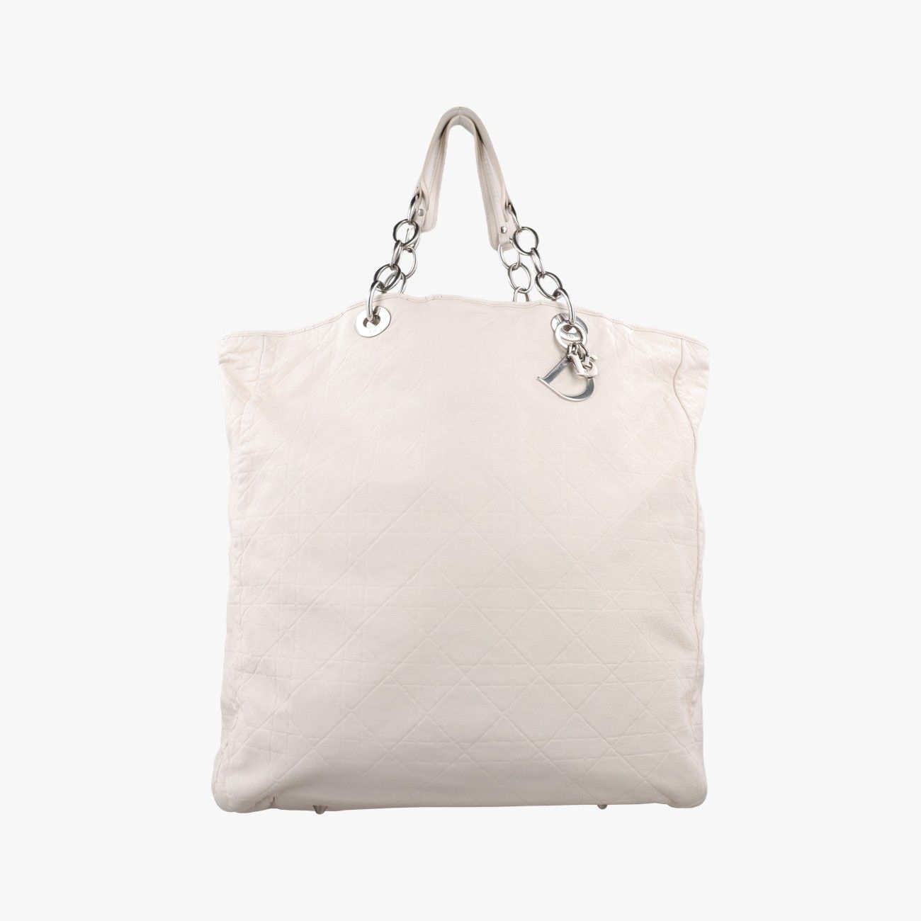 Dior Cannage Soft Shopping White Lambskin