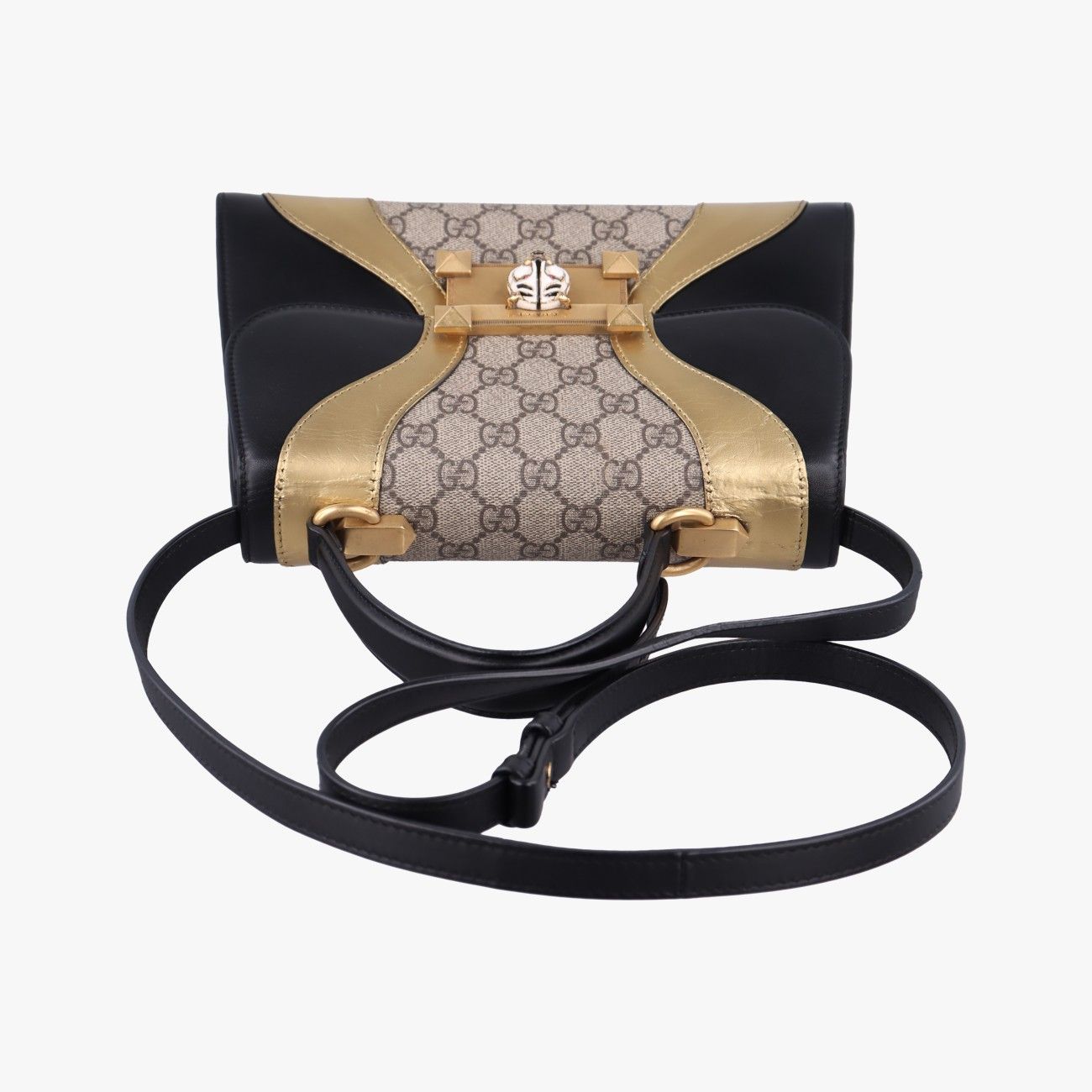 Gucci Ojiride Beige Black Gold Leather — view 8