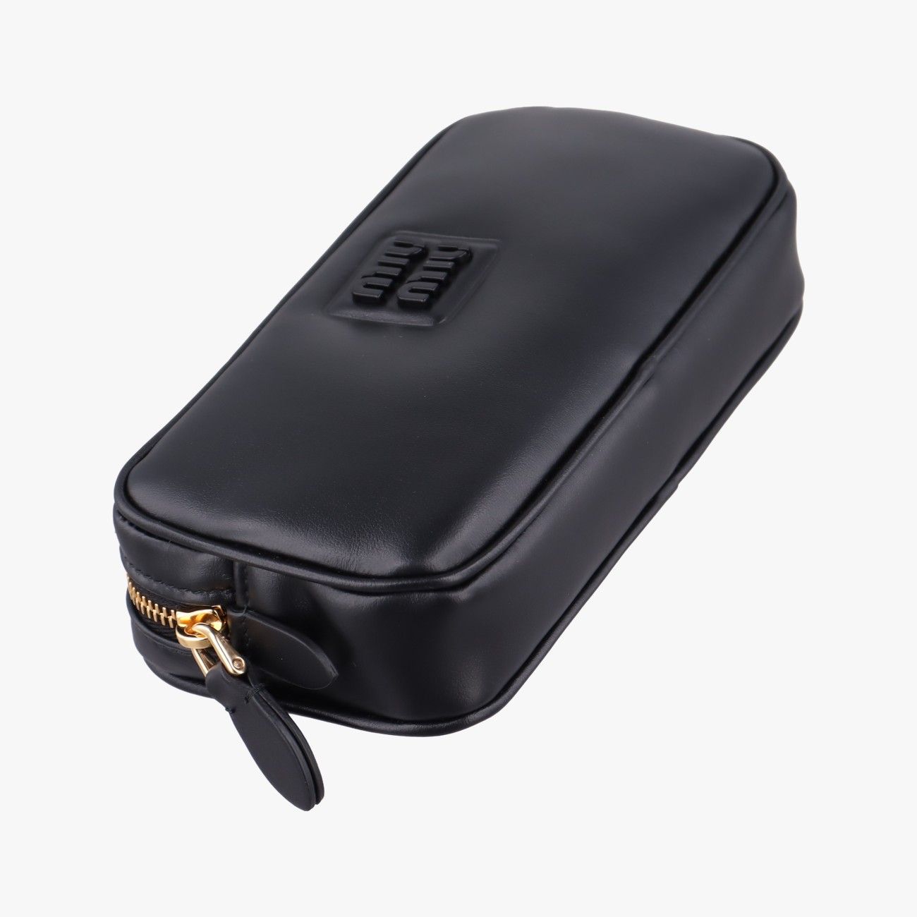 Miu Miu Logo Belt Black Leather — view 5