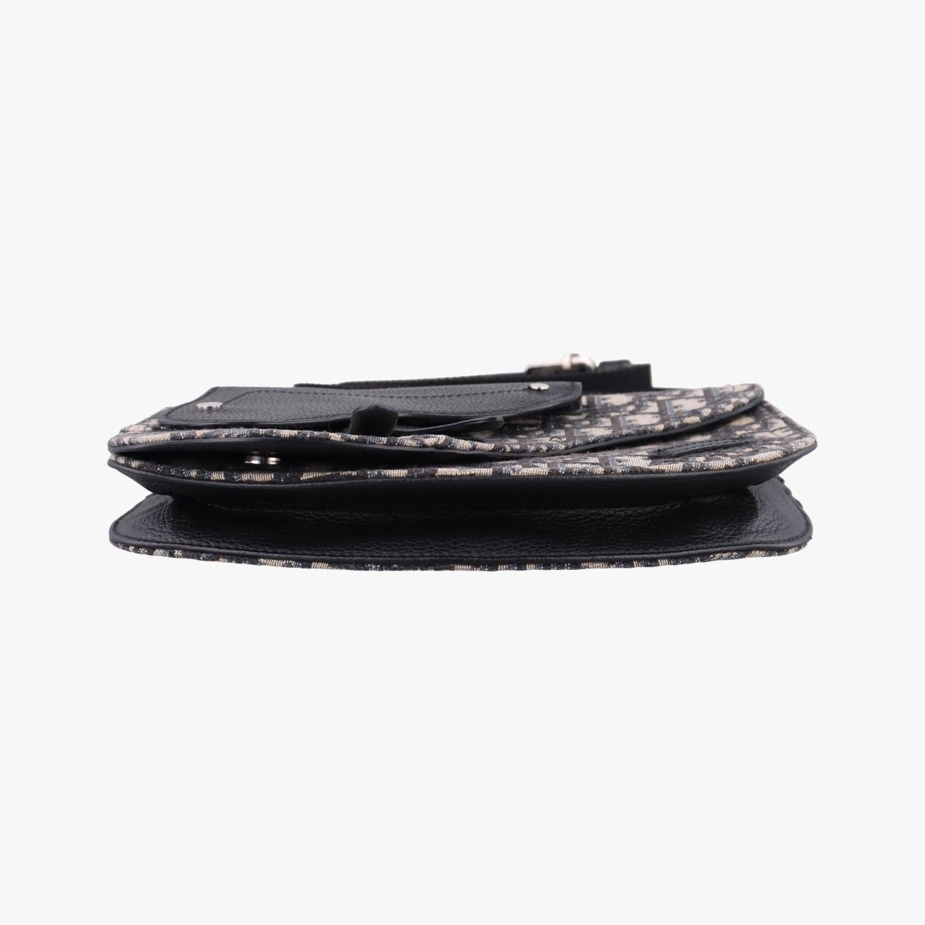 Dior Saddle Pouch Navy Black Jacquard Leather — view 3