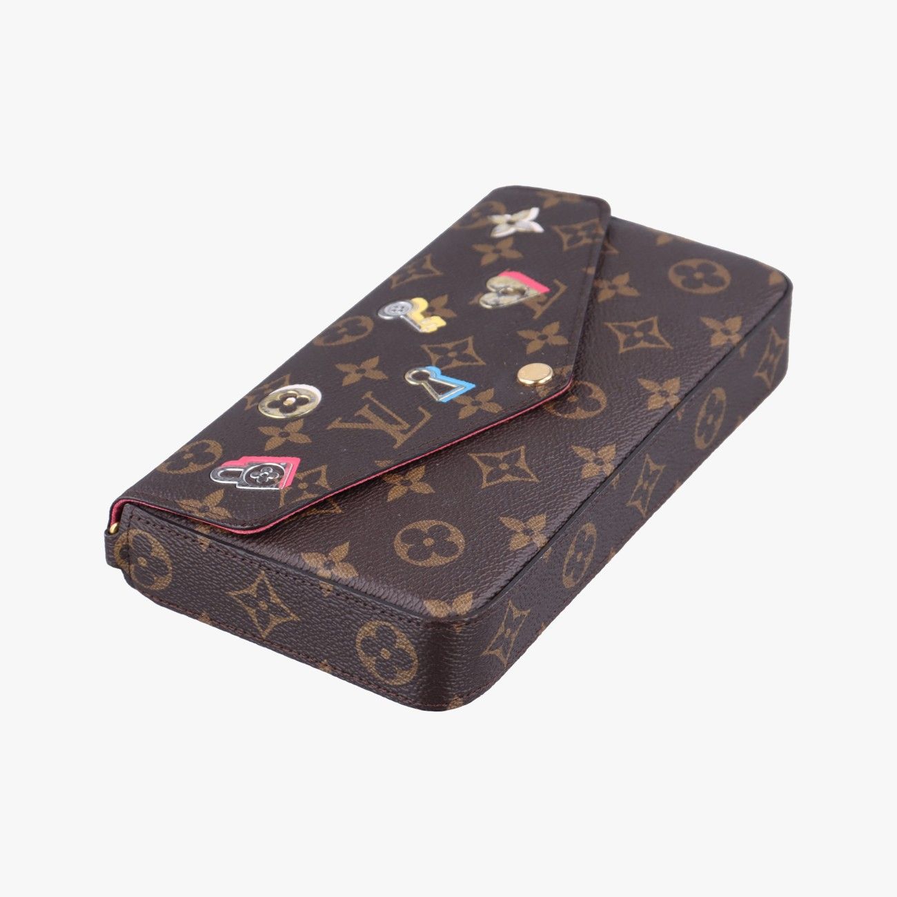 Louis Vuitton Lovelock Pochette Felicie Brown Fuchsia Monogram — view 5