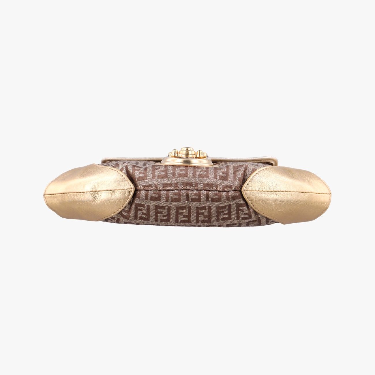 Fendi Zucchino Bolsa Gold Multicolor Canvas Leather — view 3