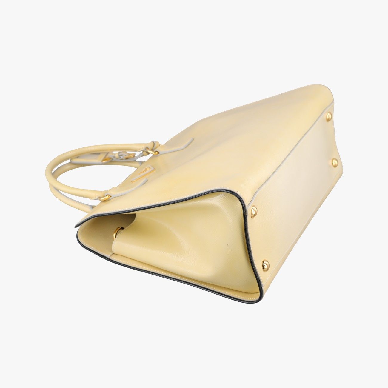 Prada Open Tote Bag Yellow Saffiano Patent 7 — view 5