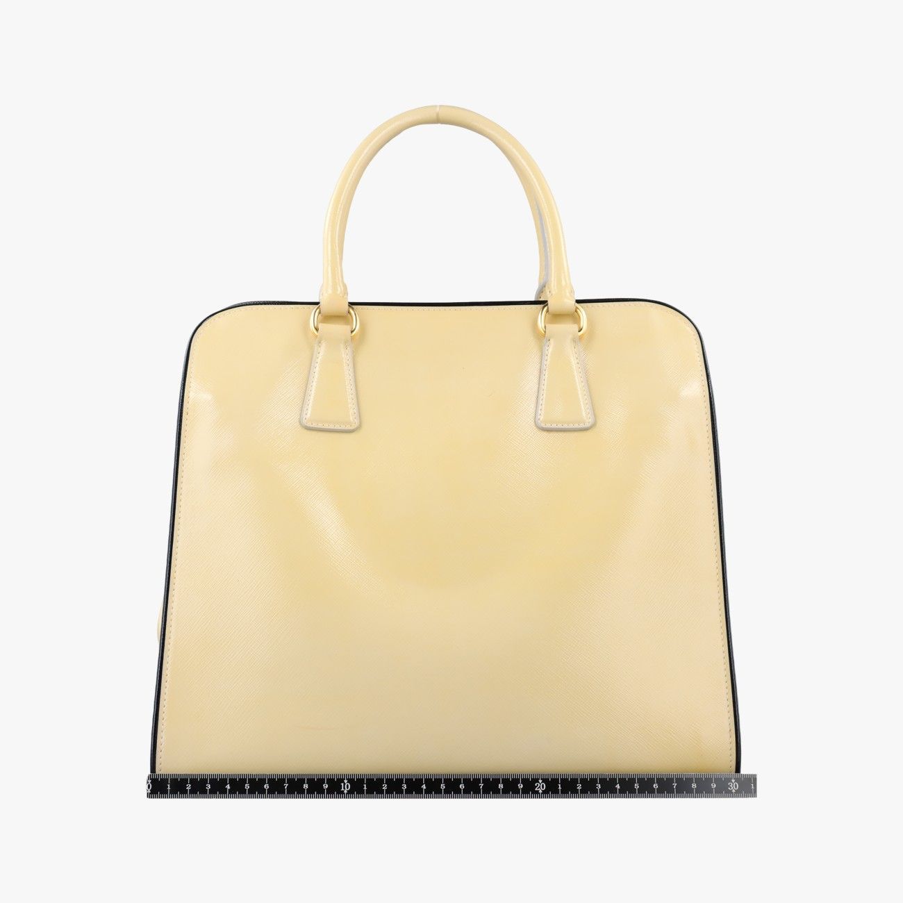 Prada Open Tote Bag Yellow Saffiano Patent 7 — view 2