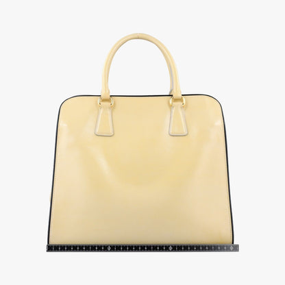 Prada Open Tote Bag Yellow Saffiano Patent 7 — view 2