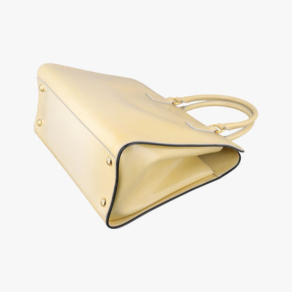 Prada Open Tote Bag Yellow Saffiano Patent 7 — view 6