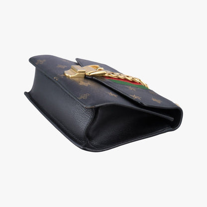 Gucci Sylvie Black Multicolor Leather Shoulder Bag — view 4