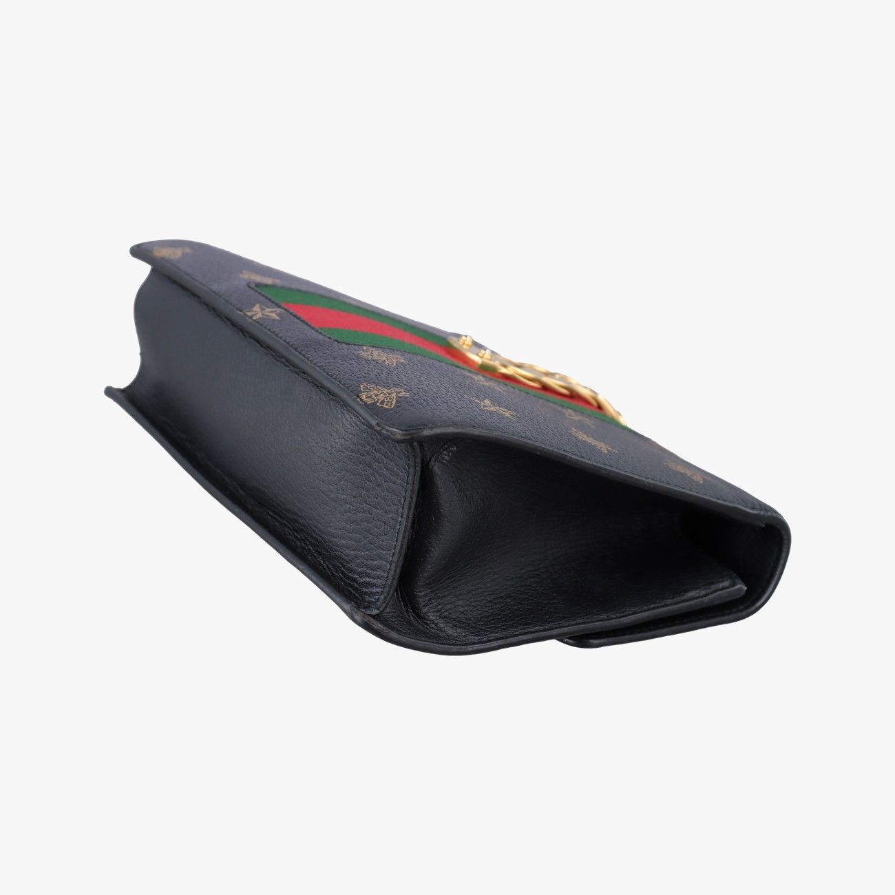 Gucci Sylvie Black Multicolor Leather Shoulder Bag — view 6
