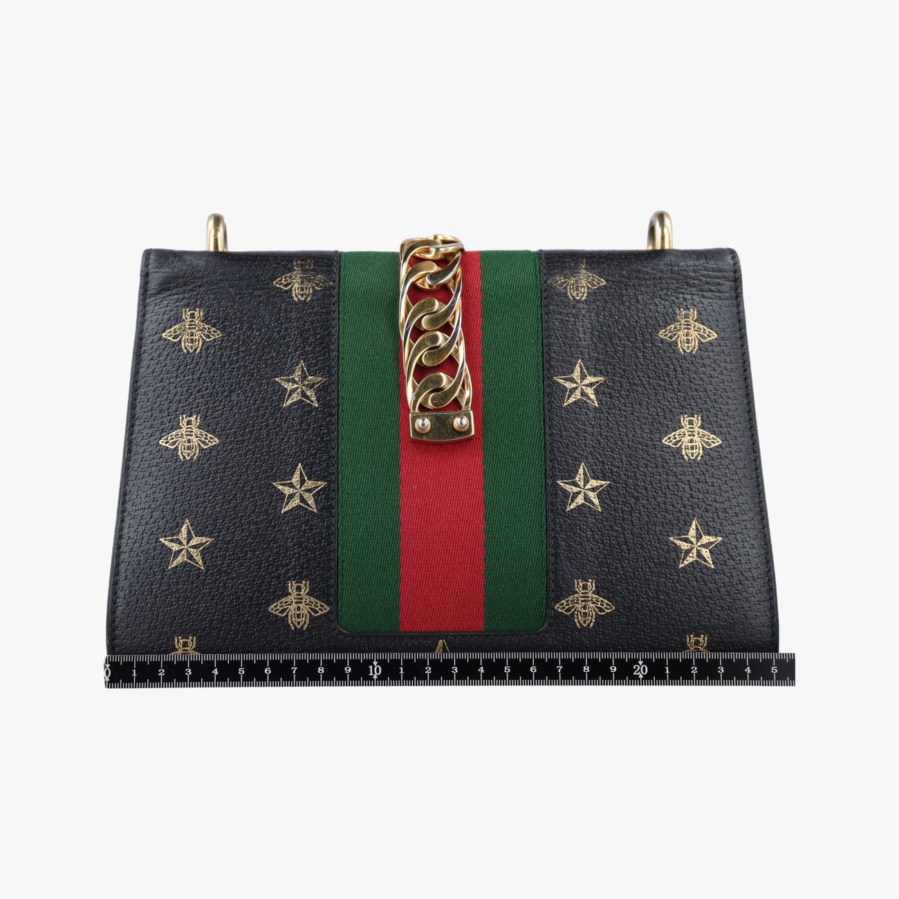 Gucci Sylvie Black Multicolor Leather Shoulder Bag — view 2