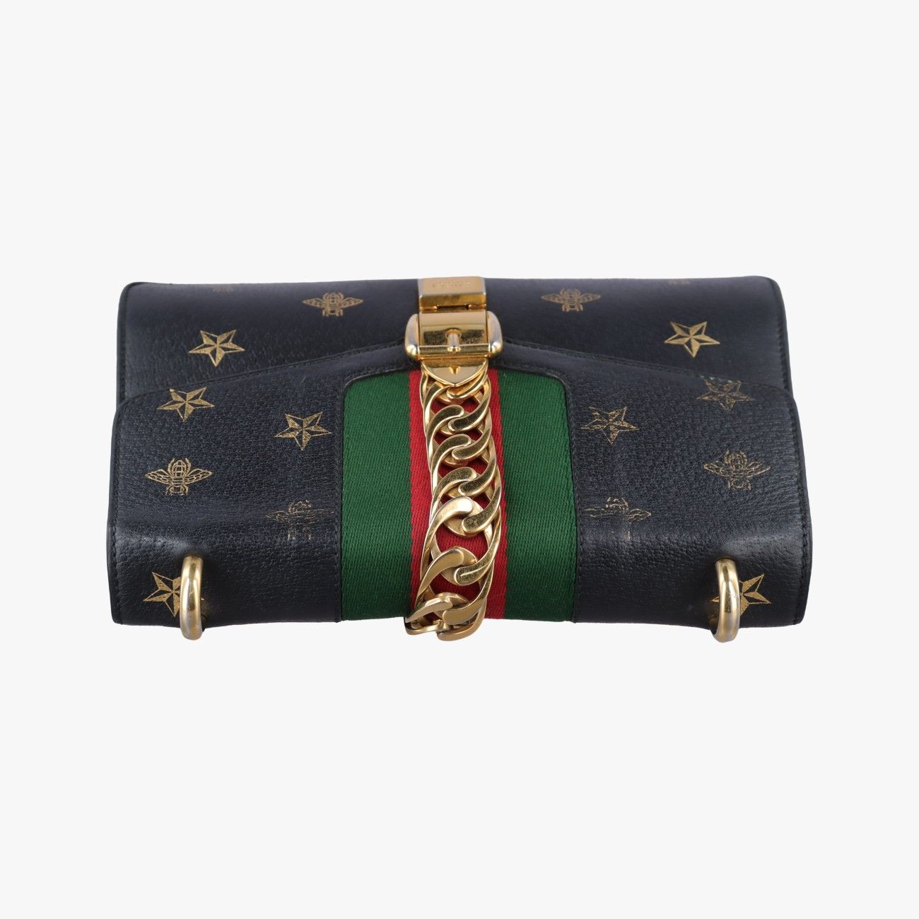 Gucci Sylvie Black Multicolor Leather Shoulder Bag — view 8