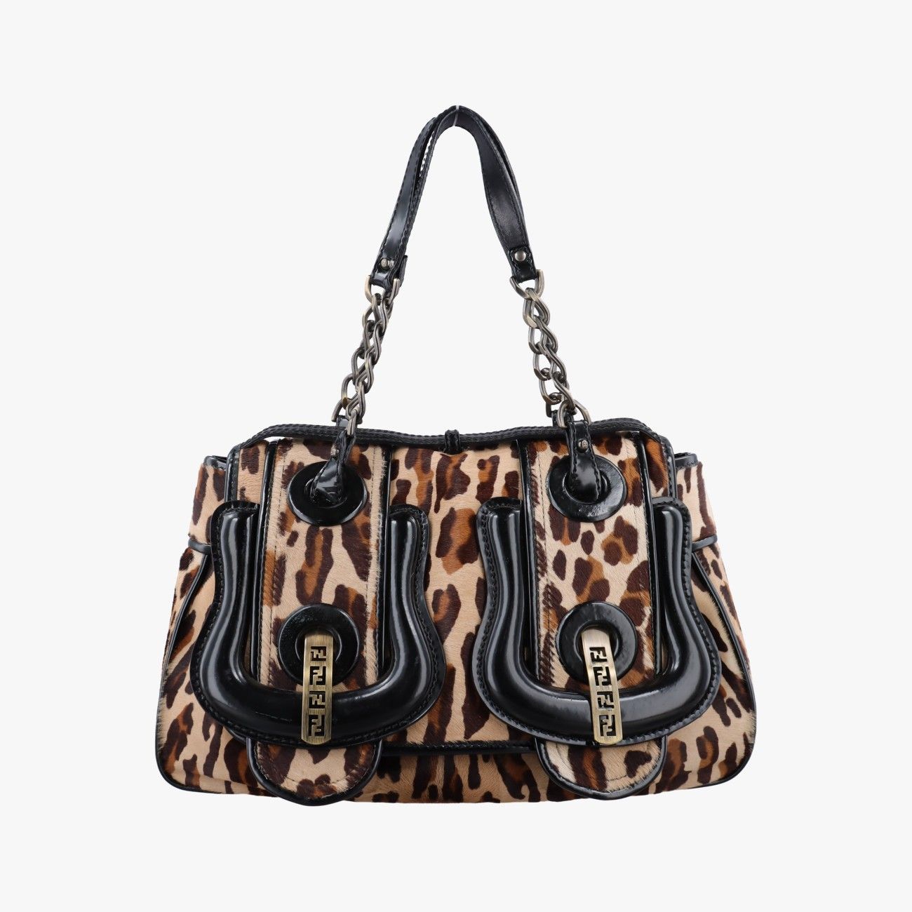 Fendi b Bag Brown Calf Hair