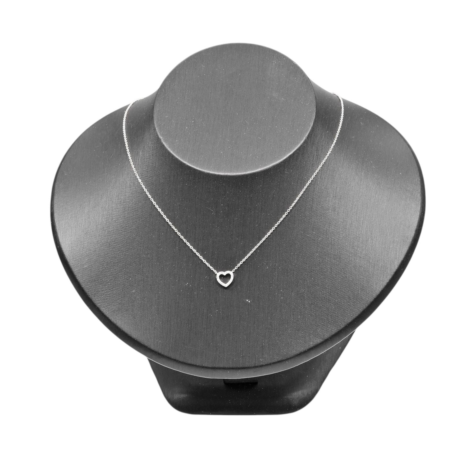 Tiffany & Co Metro Heart 18k White Gold Diamond Necklace — view 2