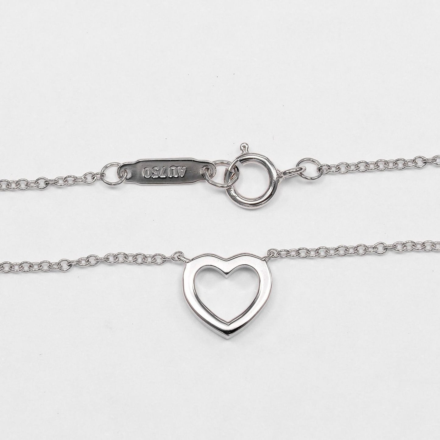 Tiffany & Co Metro Heart 18k White Gold Diamond Necklace — view 6