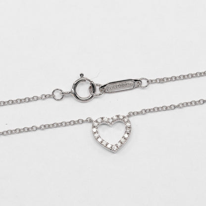 Tiffany & Co Metro Heart 18k White Gold Diamond Necklace — view 5