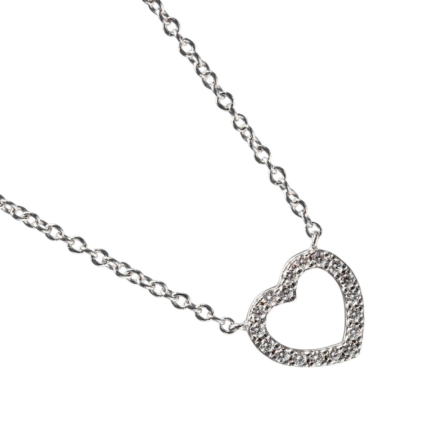Tiffany & Co Metro Heart 18k White Gold Diamond Necklace